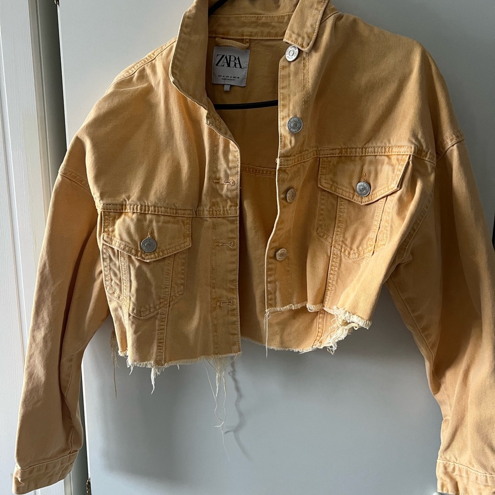 Zara Light Tan Denim Jacket